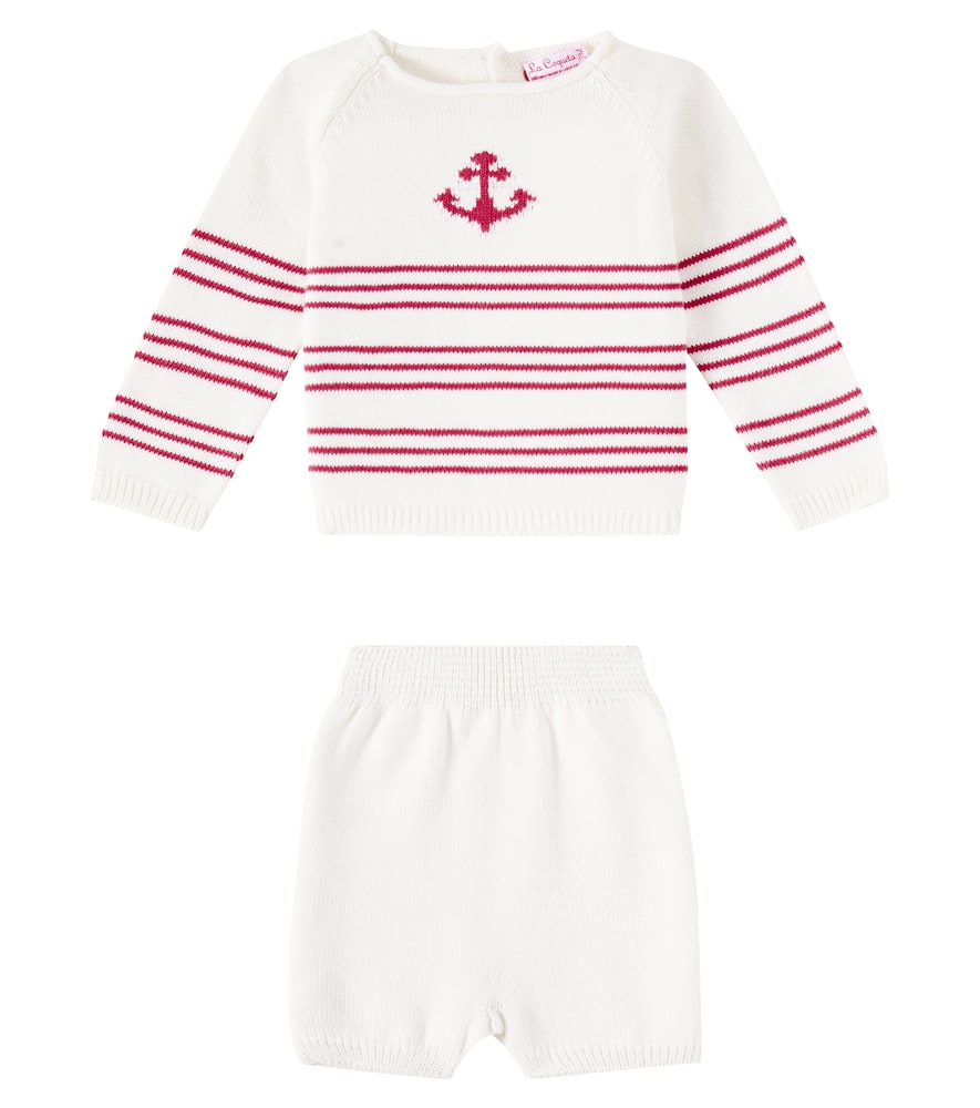 La Coqueta Baby Set Ancla Aus Pullover Und Shorts In Weiss