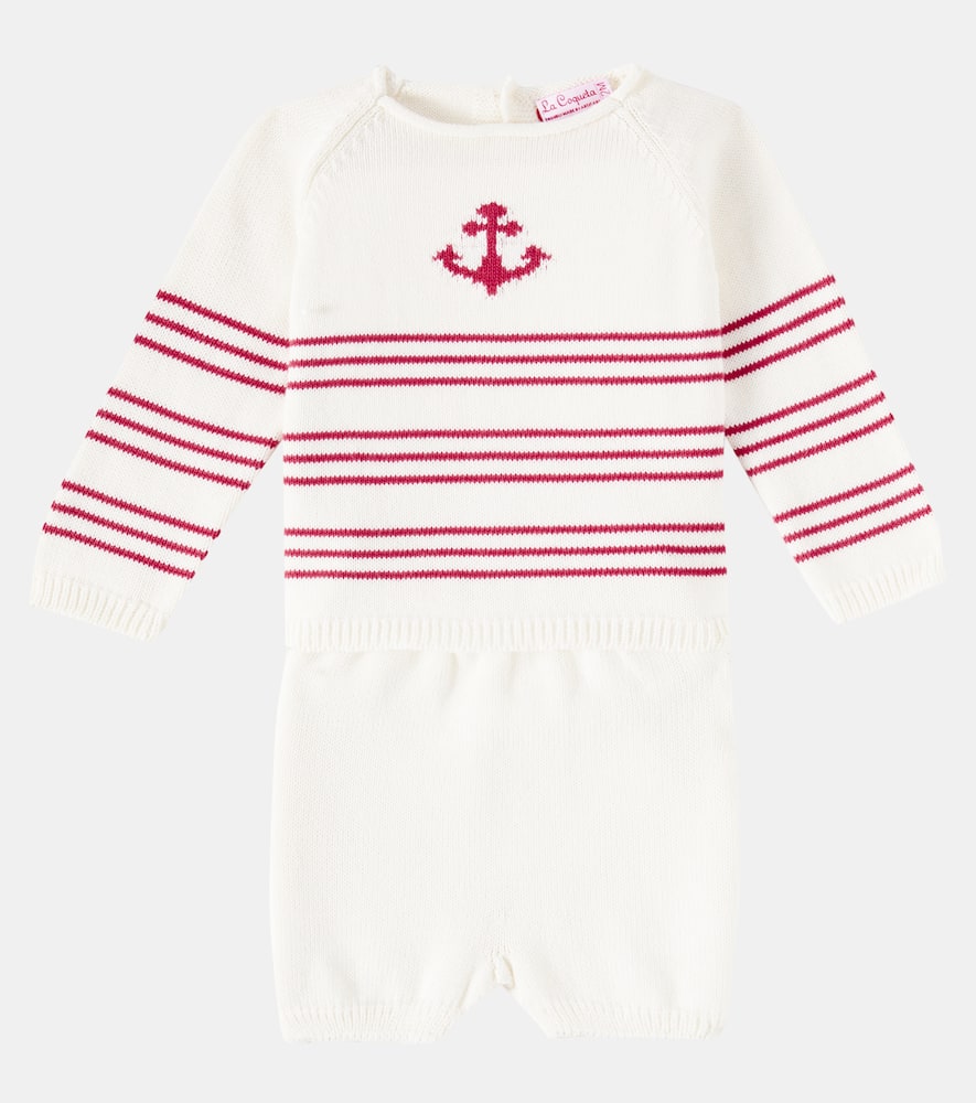 La Coqueta Baby Set Ancla Aus Pullover Und Shorts In Weiss