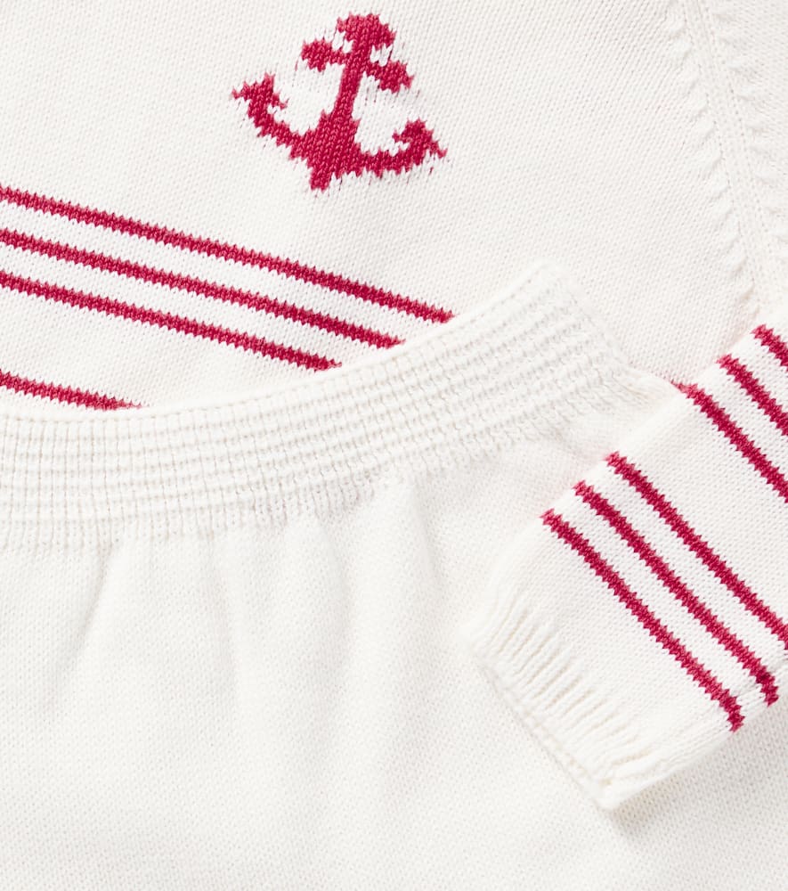 La Coqueta Baby Set Ancla Aus Pullover Und Shorts In Weiss