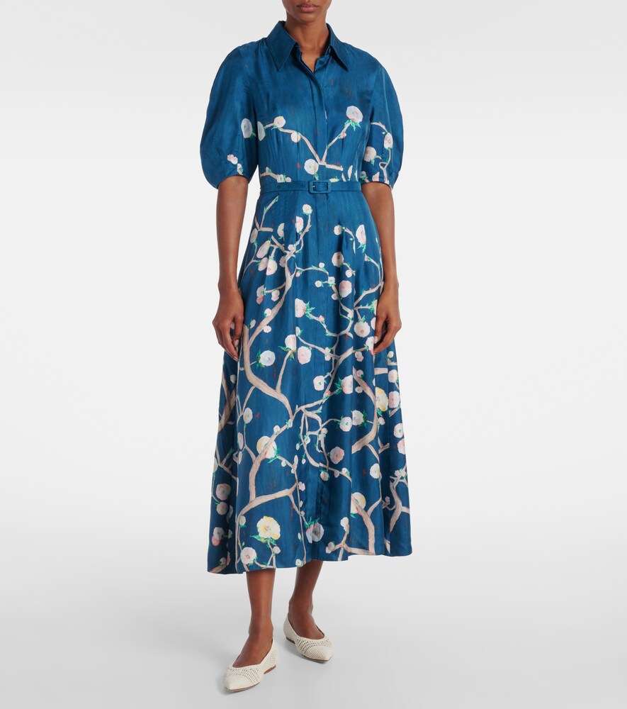 Gabriela Hearst Maude floral silk shirt dress