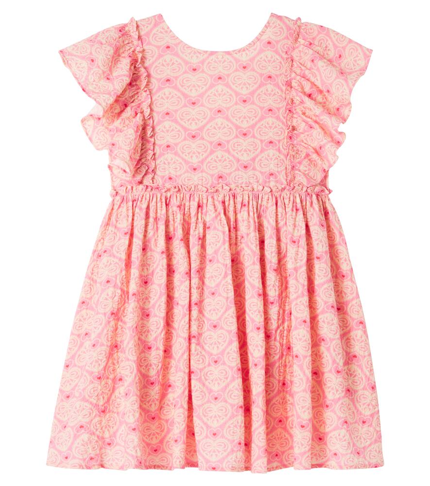 Konges Slojd Ava Printed Bow-detail Cotton Dress In Multicoloured