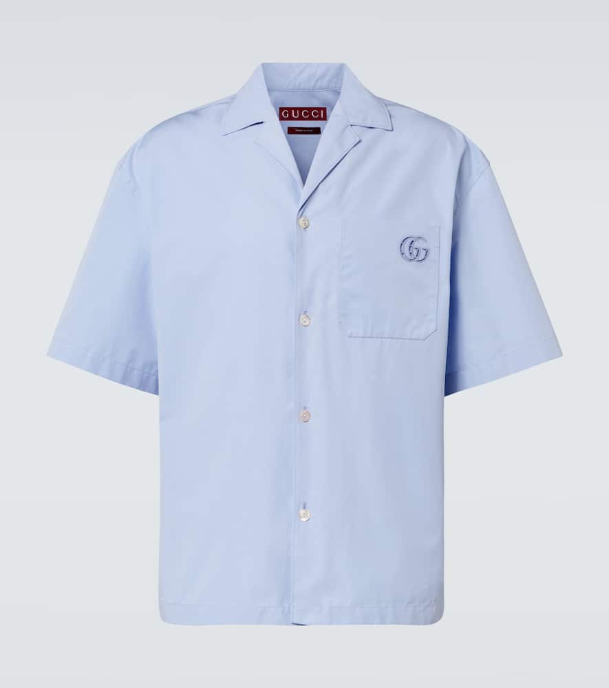 Double G cotton poplin bowling shirt
