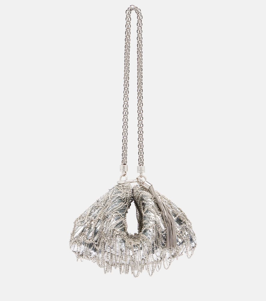 Callie Mini sequined satin clutch