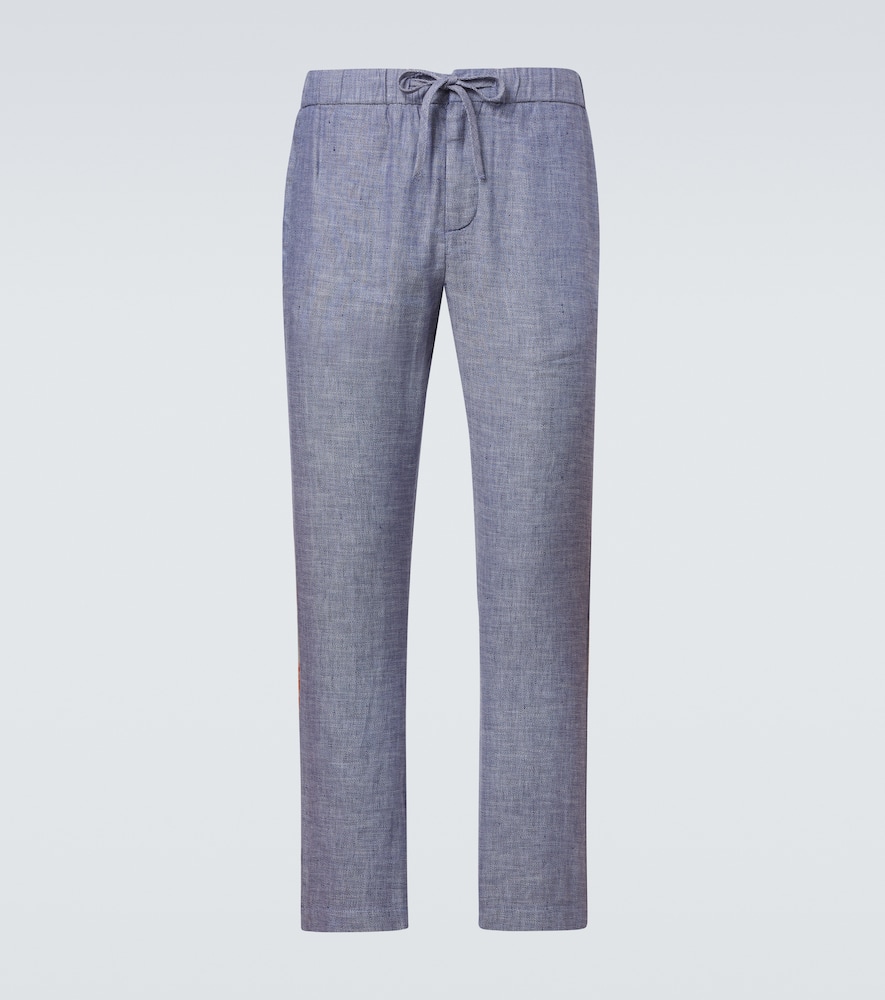 Oscar linen and cotton straight pants
