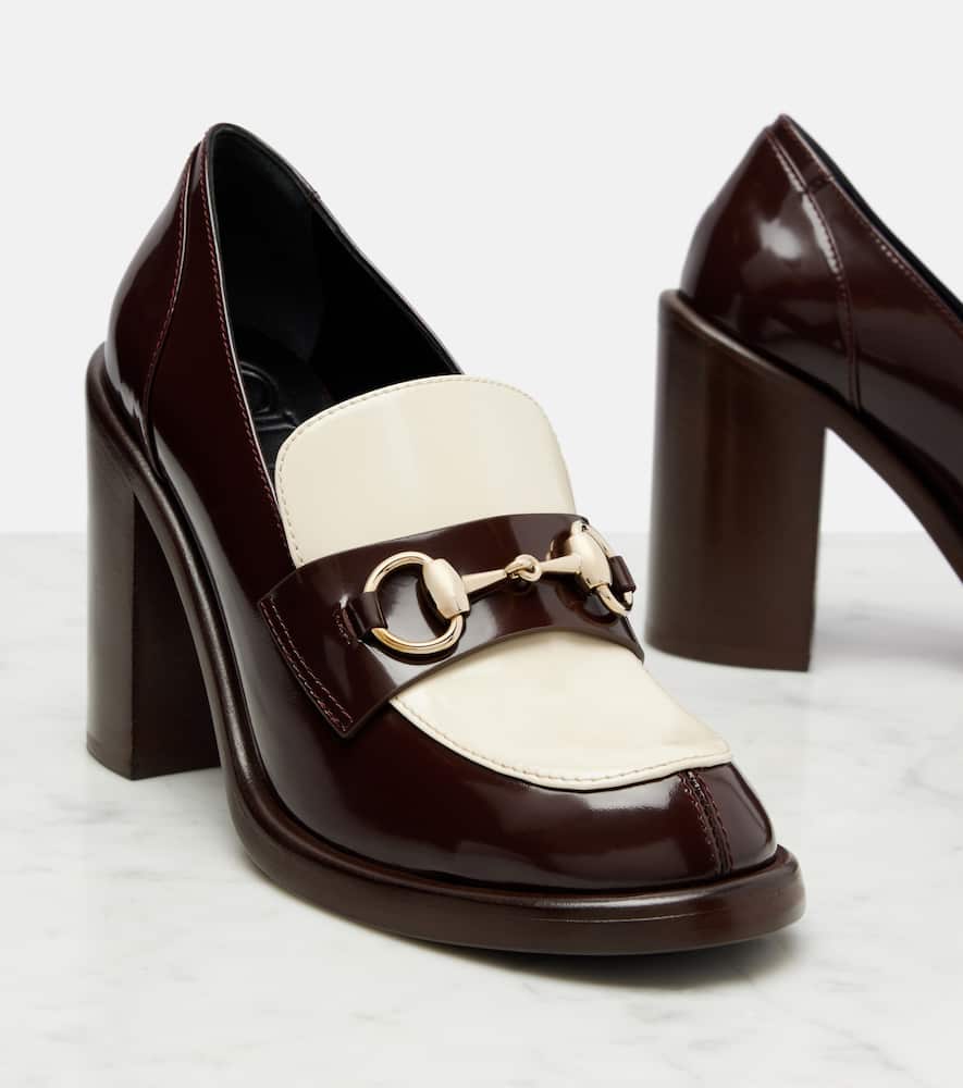 Gucci Savoy Horsebit Leather Loafer Pumps In Brown