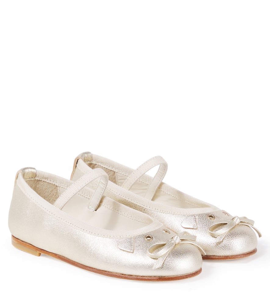 Bonpoint Joie Metallic Leather Ballet Flats