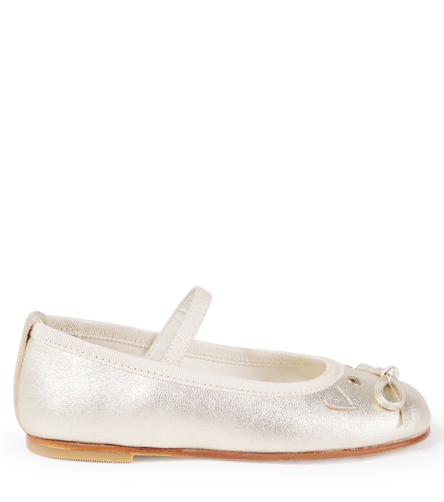 Bonpoint Joie Metallic Leather Ballet Flats