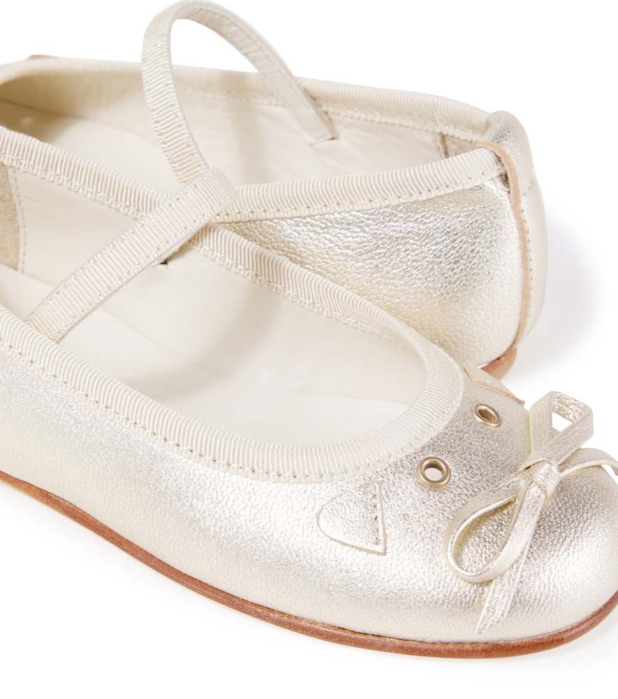Bonpoint Joie Metallic Leather Ballet Flats