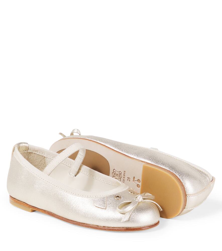 Bonpoint Joie Metallic Leather Ballet Flats