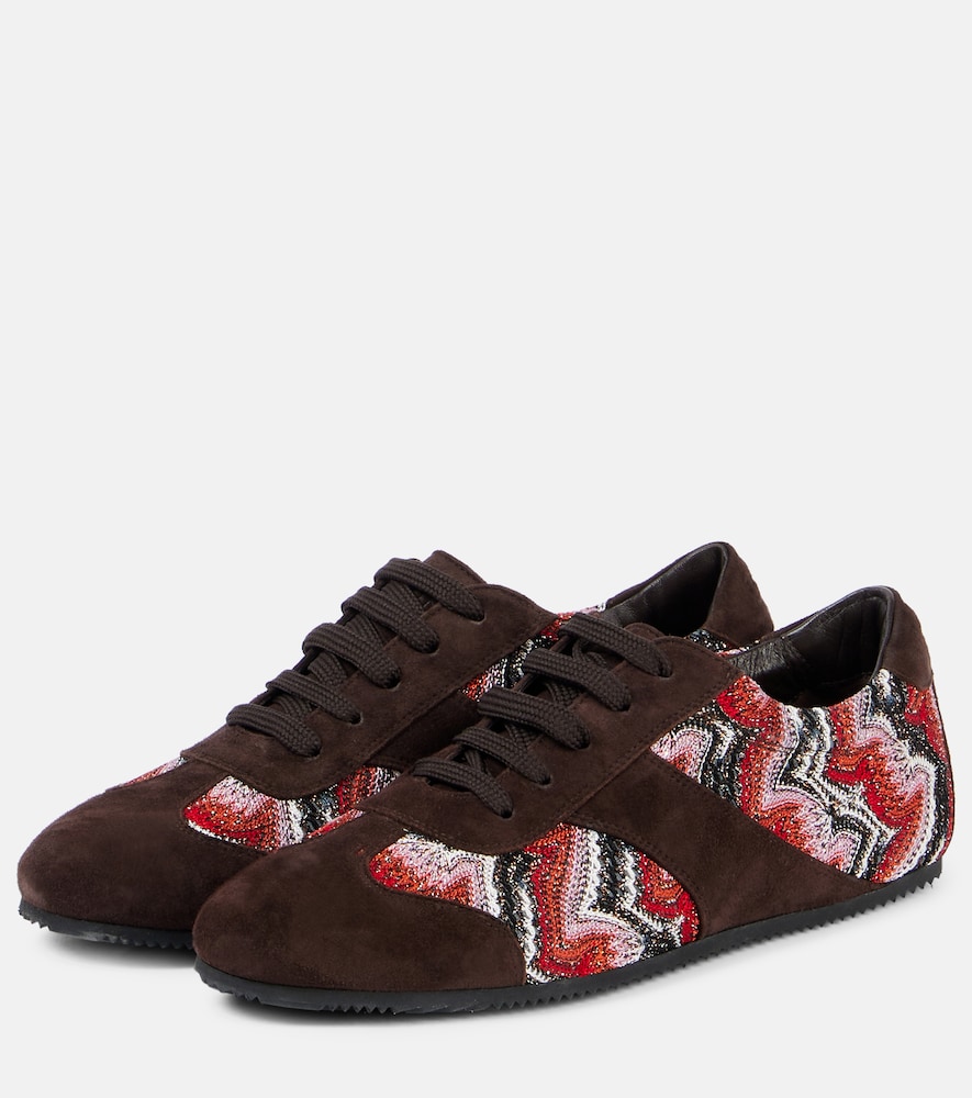  Missoni Missoni Sneakers Aus Veloursleder Mit Häkelstrick 
