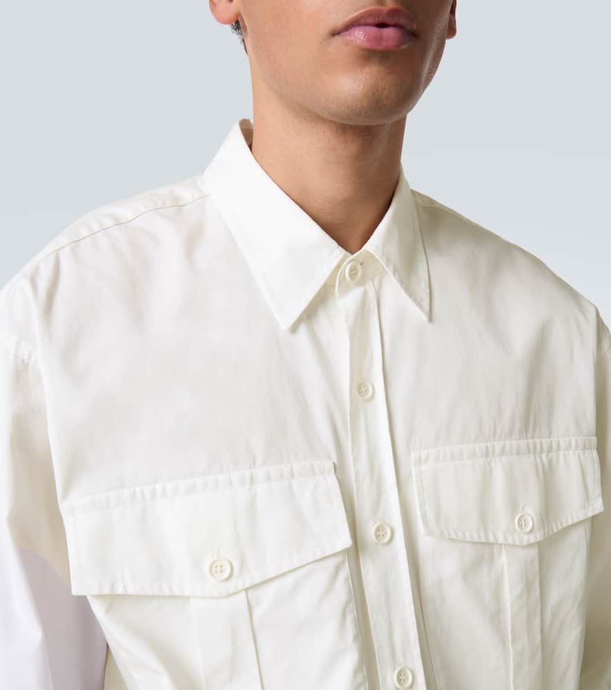 Dries Van Noten Oversized Cotton Twill Shirt In Neutral