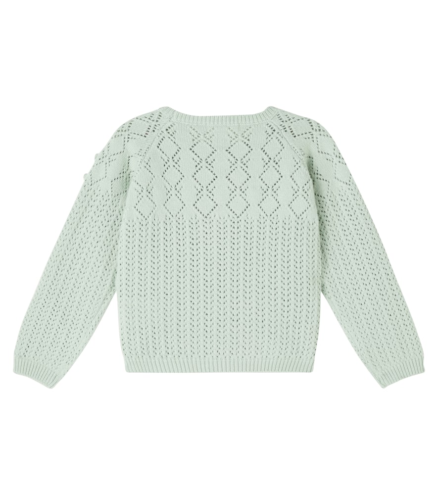 Louise Misha Vakita Embroidered Open-knit Sweater In Green