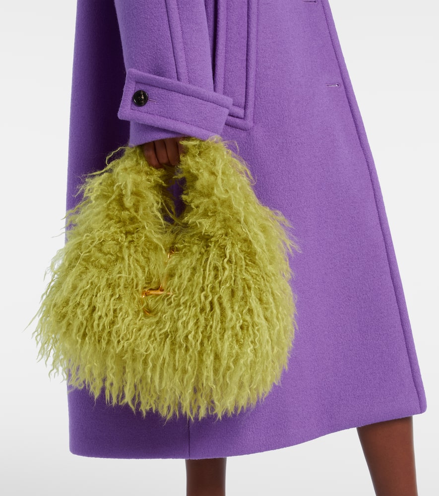 Gucci Softbit Faux Fur Tote Bag In Green