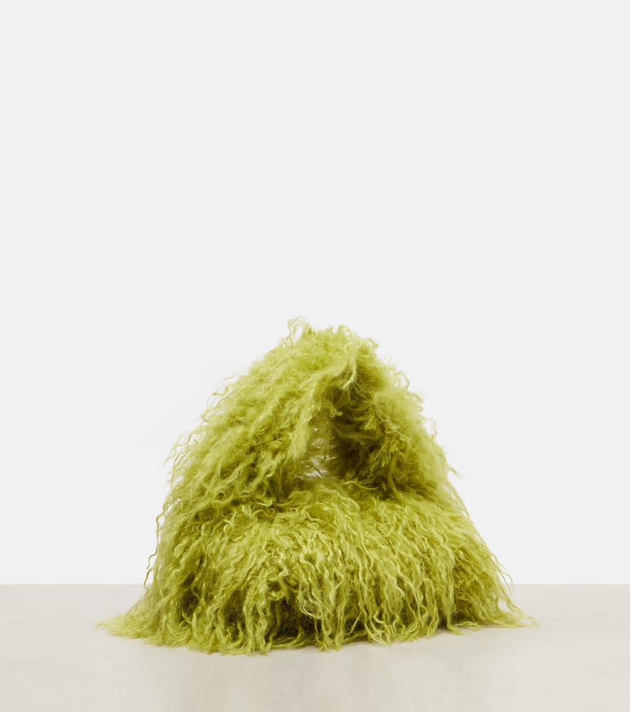 Gucci Softbit Faux Fur Tote Bag In Green