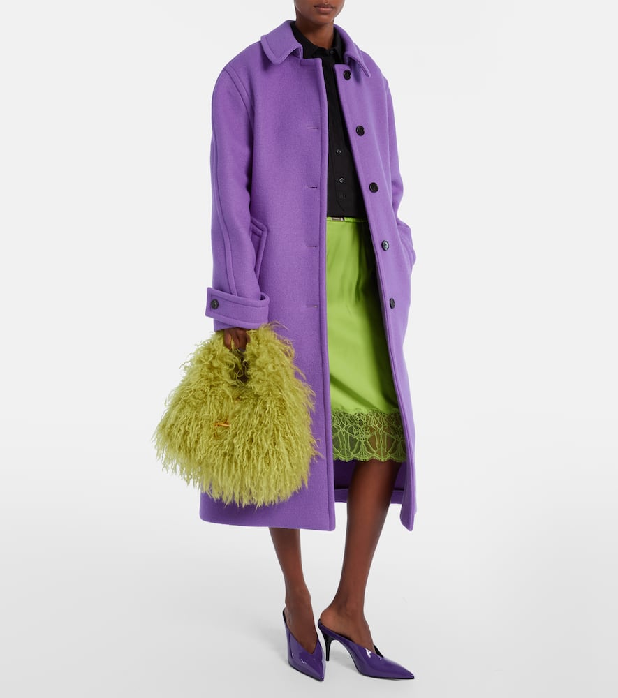 Gucci Softbit Faux Fur Tote Bag In Green
