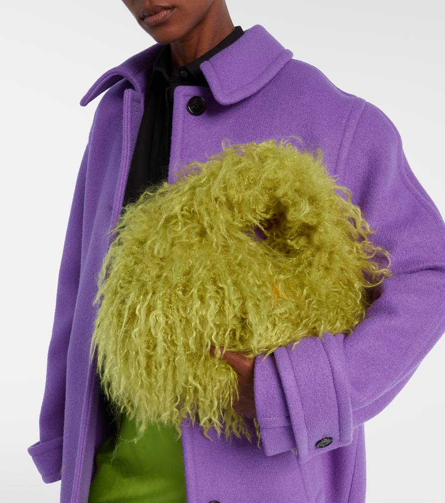 Gucci Softbit Faux Fur Tote Bag In Green