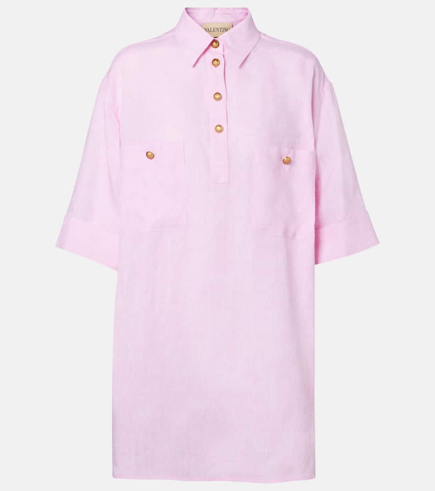 Oversized linen polo shirt
