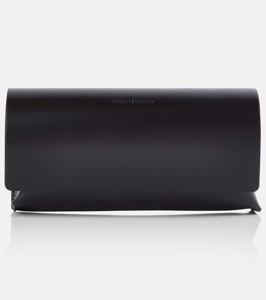 Saint Laurent Rectangle-frame Tortoiseshell Acetate And Gold-tone Sunglasses In Brown