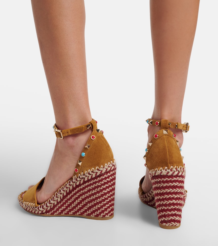 Valentino Garavani Rockstud suede wedge sandals