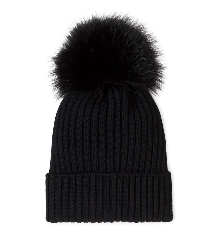  Moncler Enfant Moncler Enfant Logo Ribbed-knit Wool Beanie 