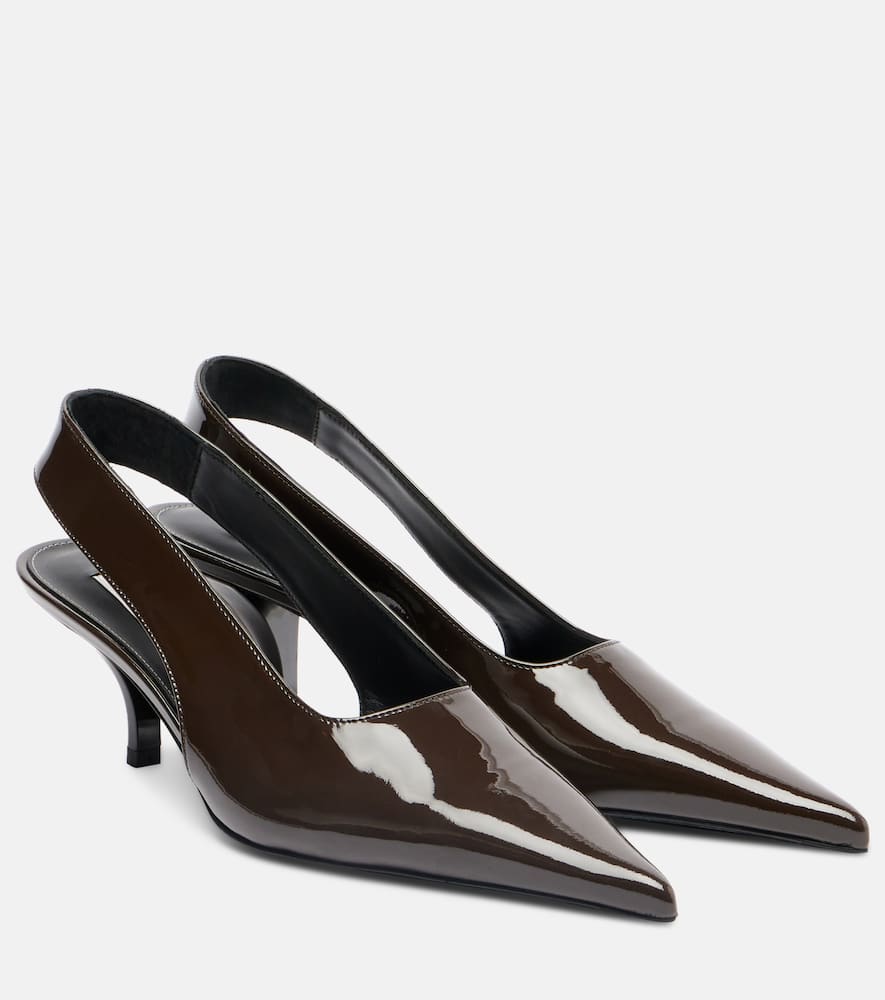 Totême Slingback Calf Leather Pumps In Burgundy
