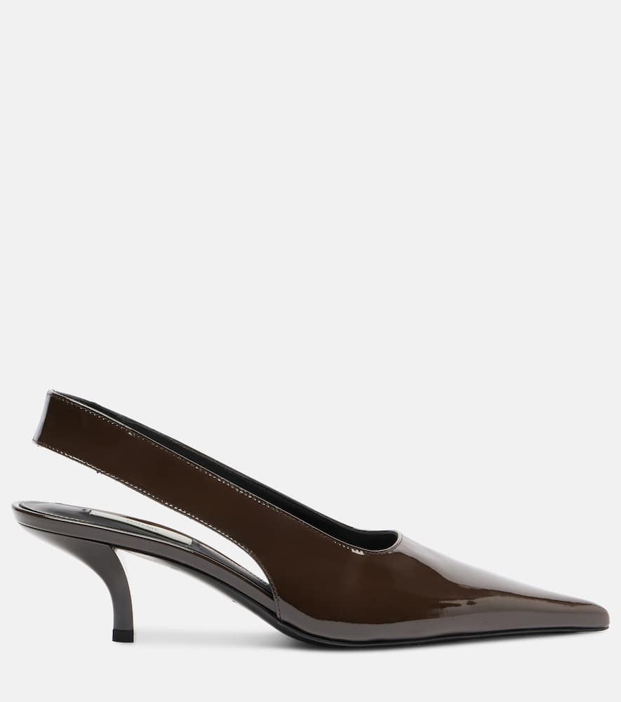 Totême Slingback Calf Leather Pumps In Burgundy