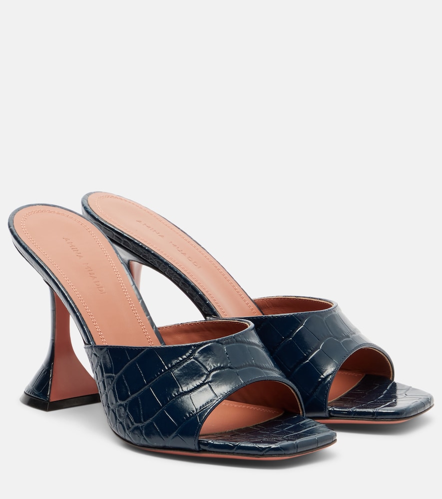 Amina Muaddi Mules Lupita en cuir emboss 387 €