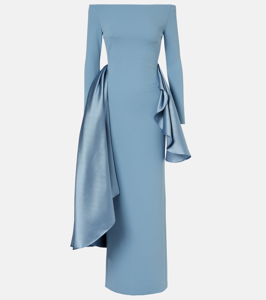 Solace London Kiana draped off-shoulder gown