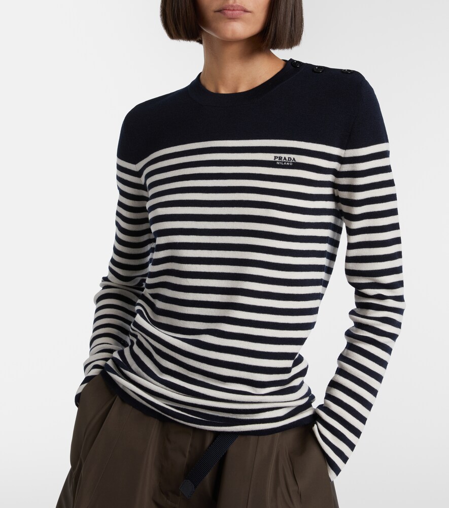  Prada Prada Striped Virgin Wool Sweater 