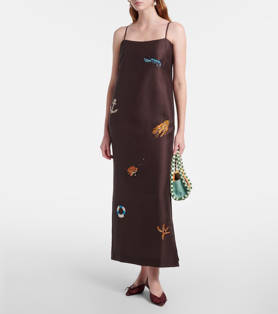 Almais Seeker printed linen midi dress | Smart Closet