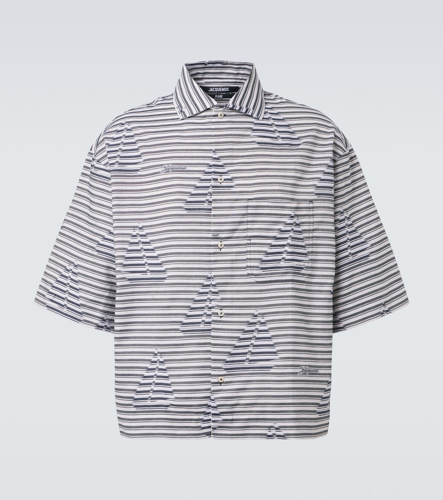 JACQUEMUS Jacquemus Plage striped cotton bowling shirt　Jacquemus Plage ストライプ コットン ボーリングシャツ