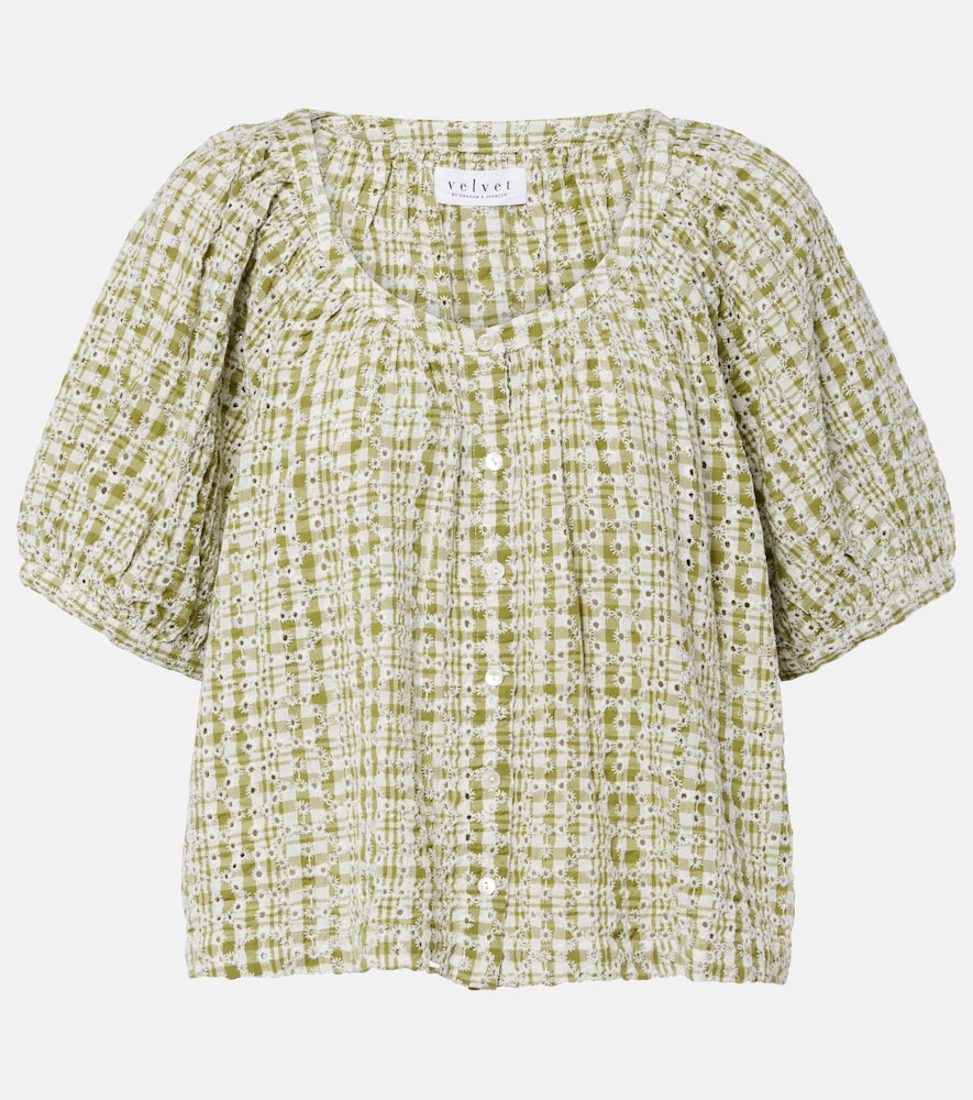 Velvet Angie broderie anglaise cotton-blend top | Thumbnail 7