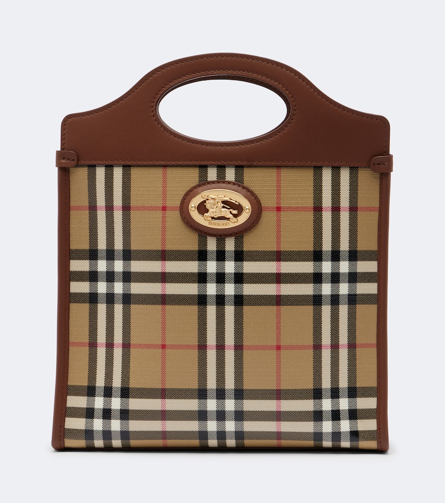 Burberry Check Medium Top-handle Bag In Sand