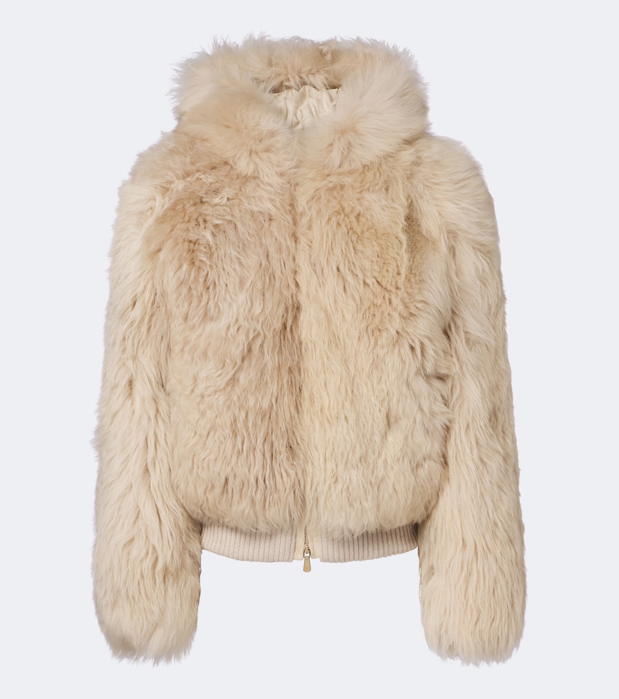 Eleventy Giacca in shearling con cappuccio