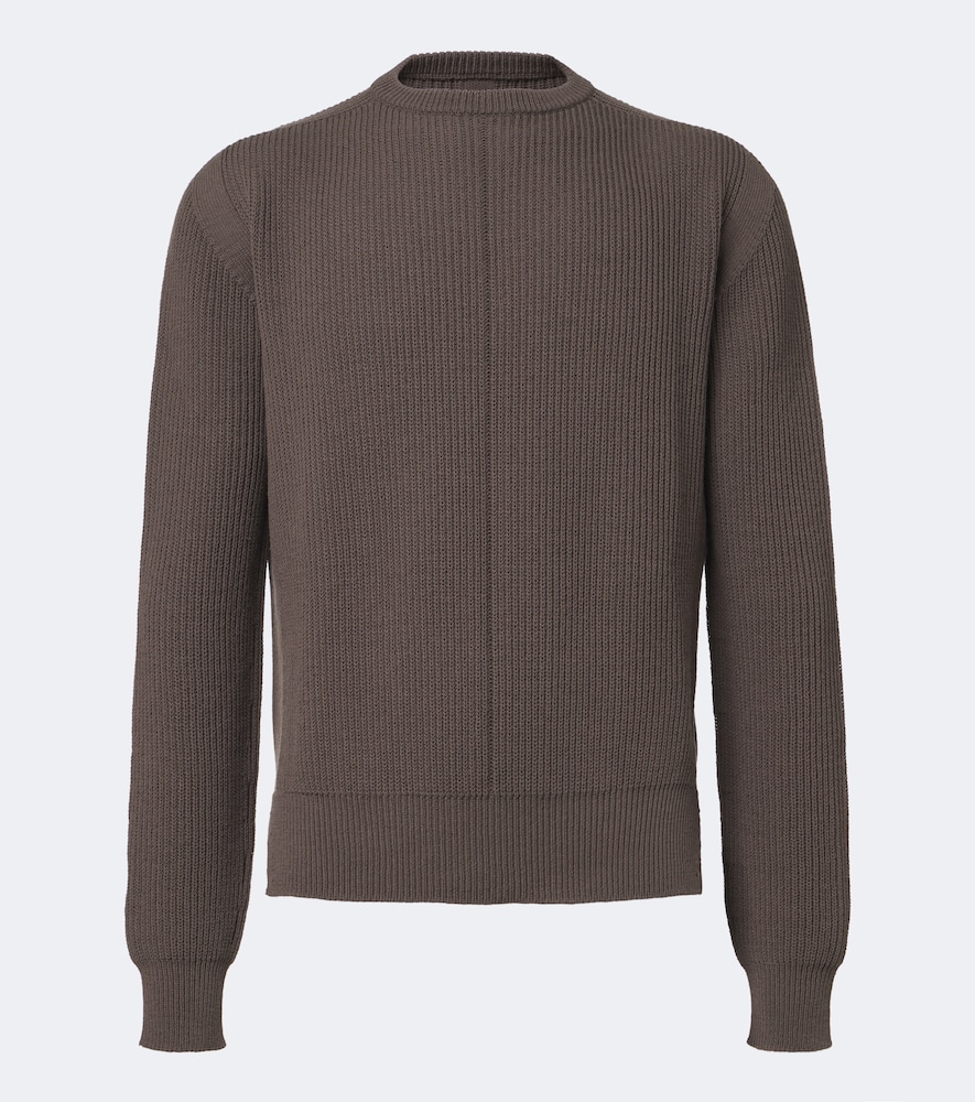 Pullover in lana vergine in maglia a coste