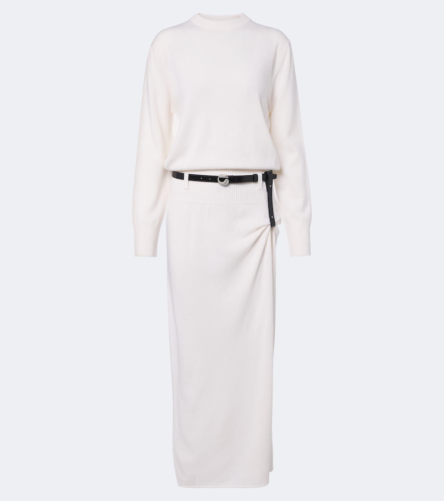 Coperni Coperni Belted wool and cashmere sweater dress