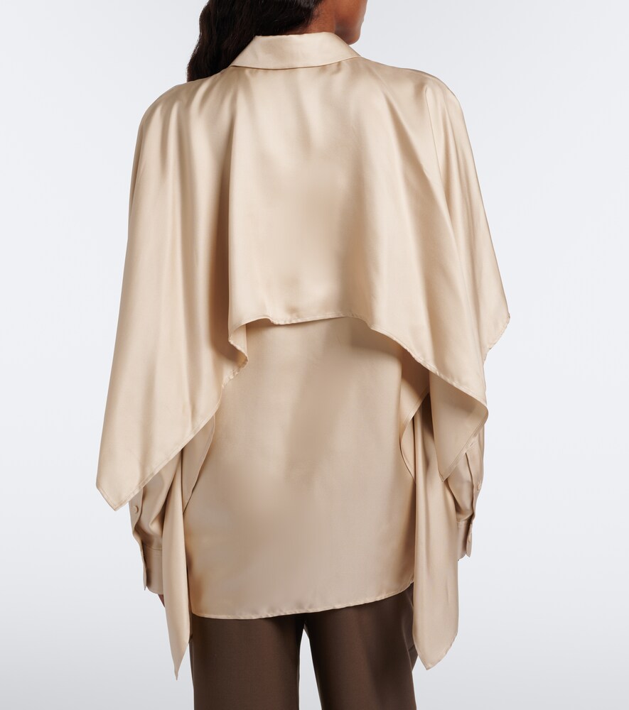 Caped Silk Twill Shirt