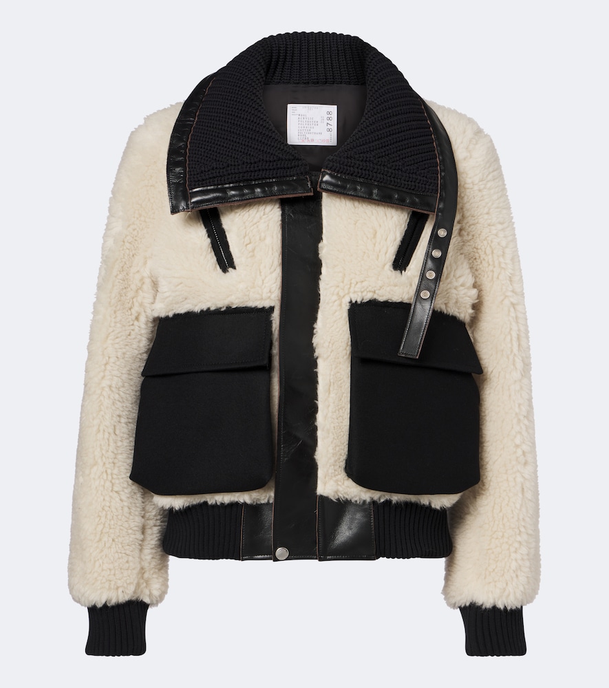 Paneled Wool-Blend Blouson Jacket