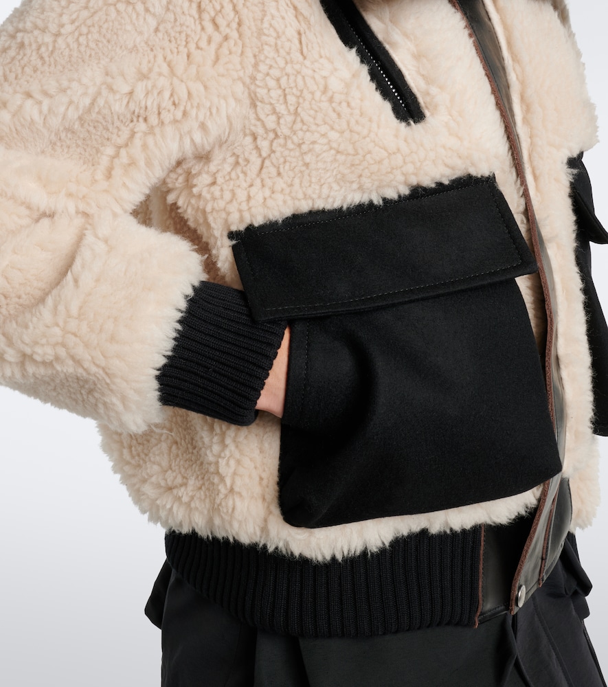 Paneled Wool-Blend Blouson Jacket