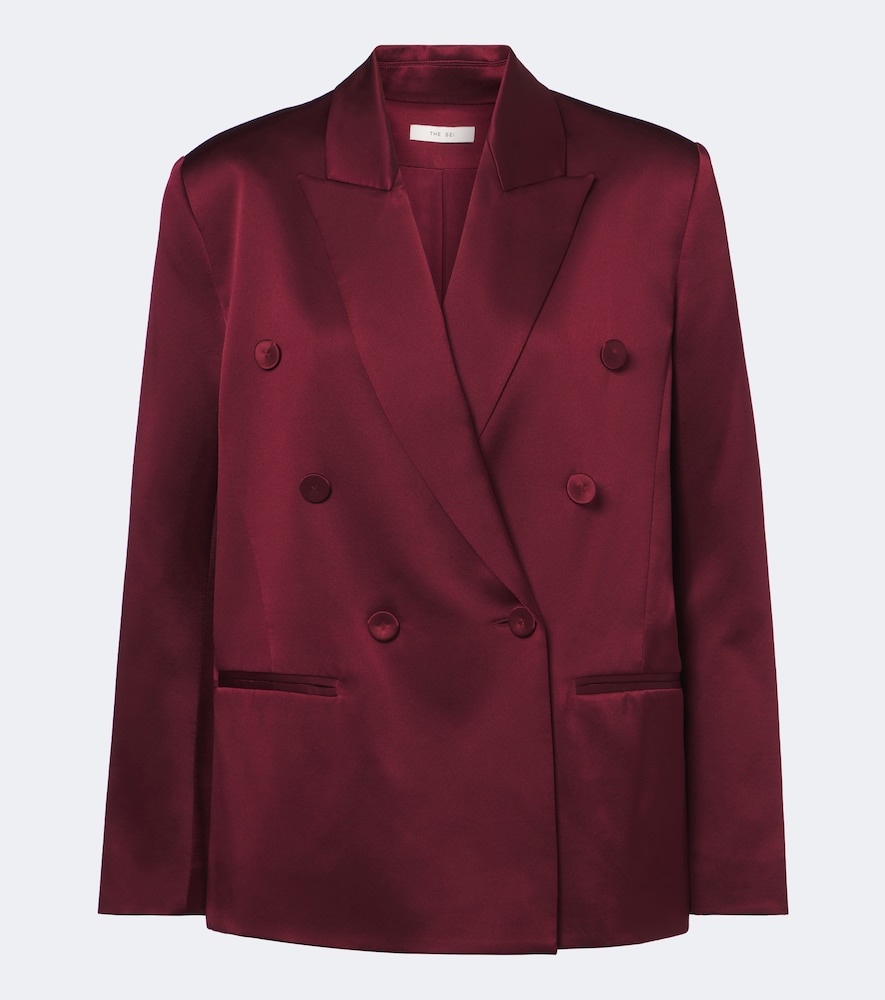 Blazer in raso di seta doppiopetto
