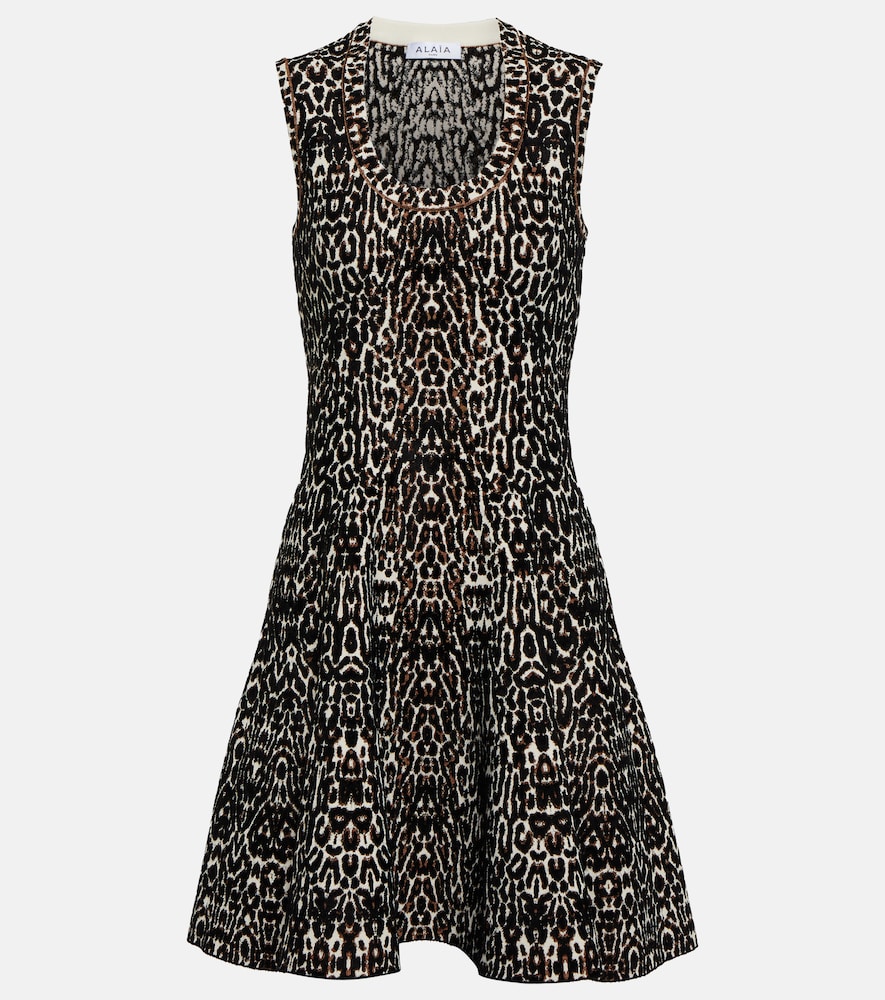 Alaia Alaïa Leopard-print jacquard minidress