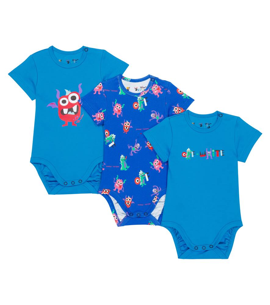 Off-White Kids Baby set of 3 cotton jersey bodysuits