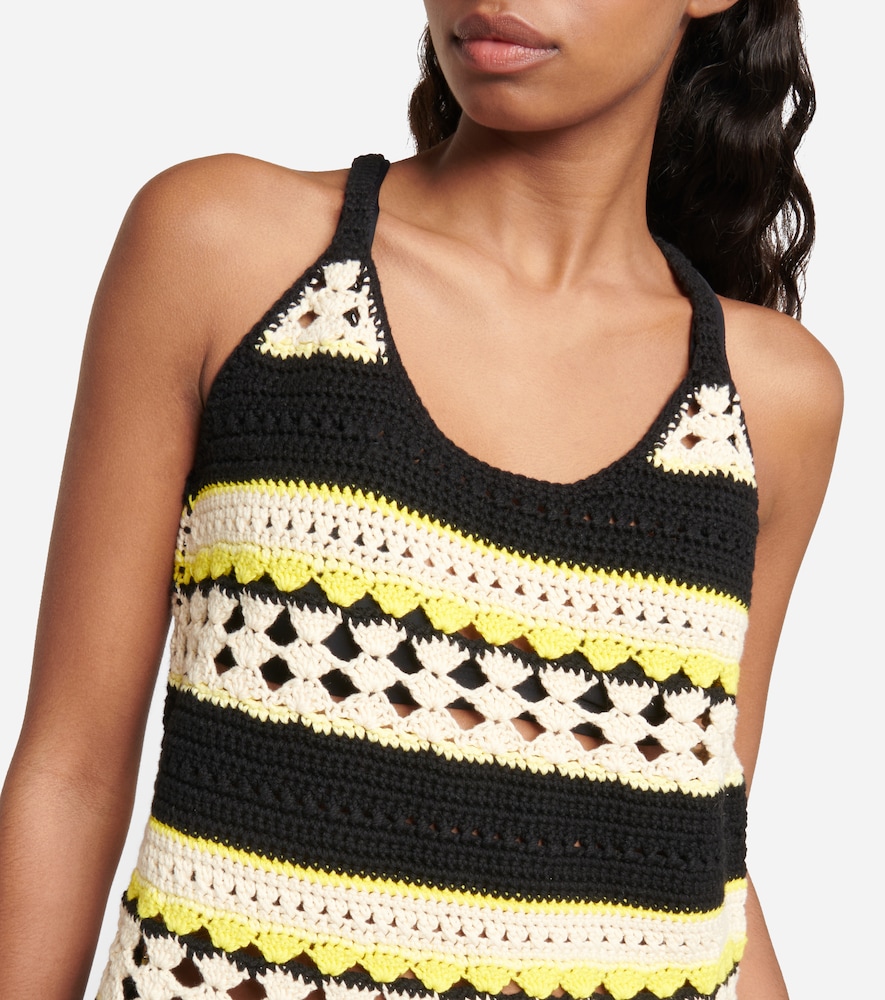  Ganni Ganni Logo Striped Crochet Minidress 