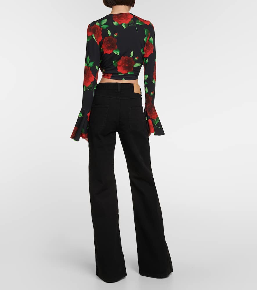 Magda Butrym Low-rise Flared Jeans In Black