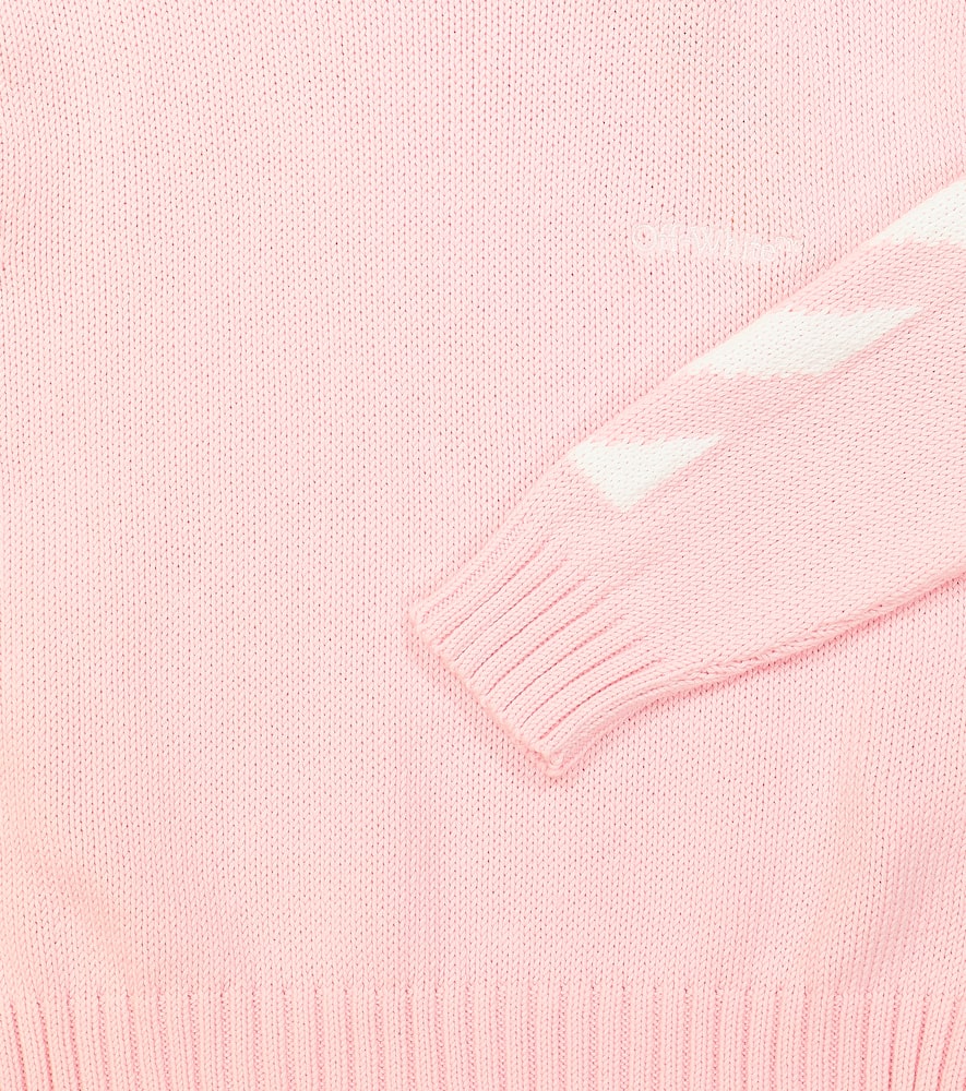 Off-white Arrow Cotton Sweater In Pink