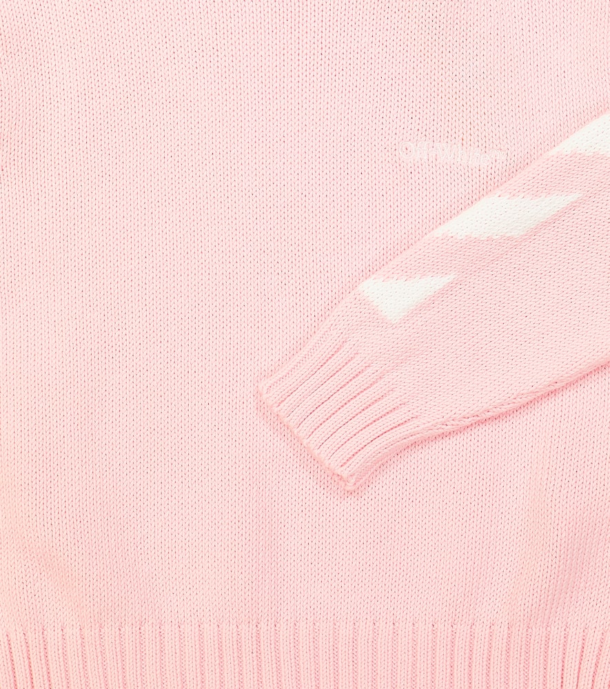 Shop Off-white Arrow Cotton Sweater In Pink