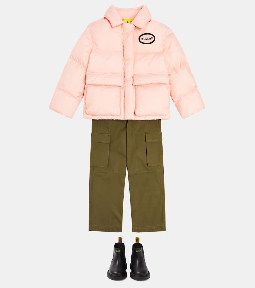 Off-white Logo-waistband Belted Cargo Trousers In Green