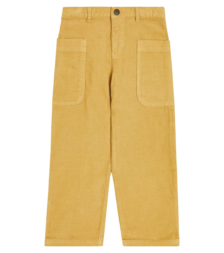 Bonpoint Kids' Looping Corduroy Straight Pants In Yellow