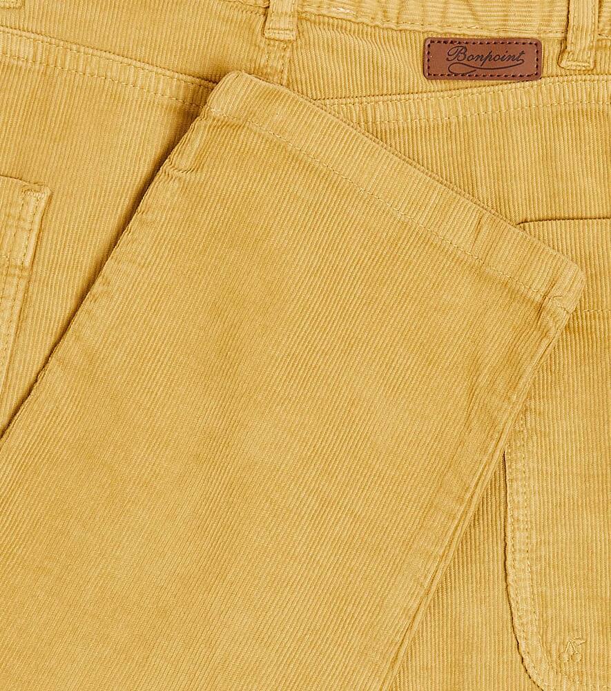 Shop Bonpoint Looping Corduroy Straight Pants In Yellow