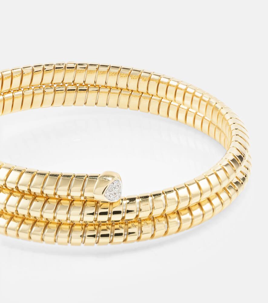 Marina B Trisolina Triple 18kt Gold Bangle With Diamonds In Gold